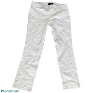 One 5 One white textured ankle cropped Elastic waisted  pants Sz L